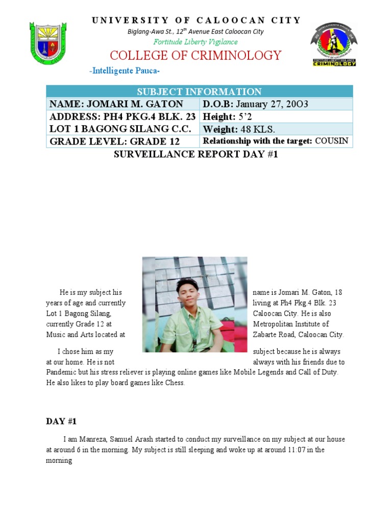 Surveillance Report Format PDF