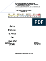 Acta Policial o Acta de Investigación