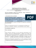 Guia de Actividades y Rúbrica de Evaluación - Unidad 1 - Paso 2 - Analizar El Impacto de Las TIC en La Educación