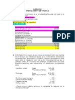 Ordenamiento de cuentas y cálculo de utilidades