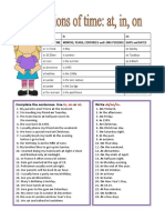 Prepositions of Time in On at Grammar Guides - 43173