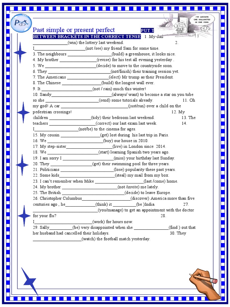 Past Simple vs Present Perfect Exercises | PDF | Syntax | Linguistic ...