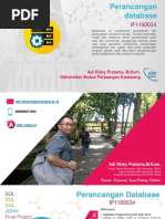 Perancangan Database: Adi Rizky Pratama, M.Kom. Universitas Buana Perjuangan Karawang