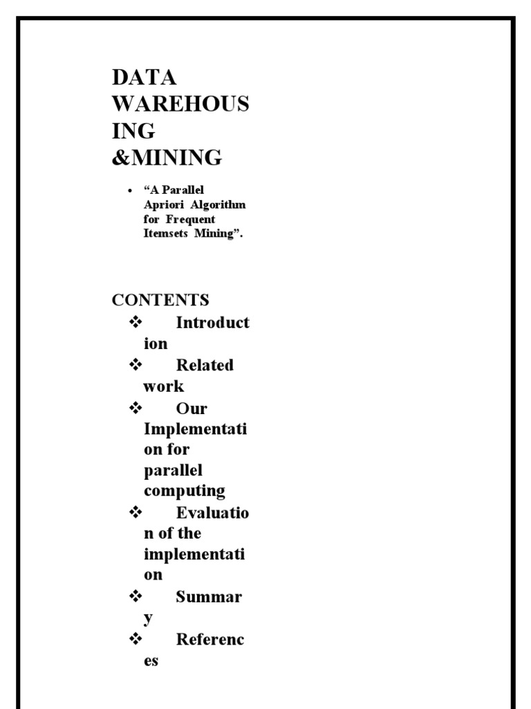 Data Warehousing and Mining | PDF