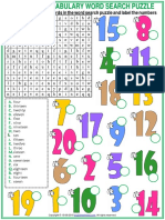 numbers vocabulary esl word search puzzle worksheet for kids