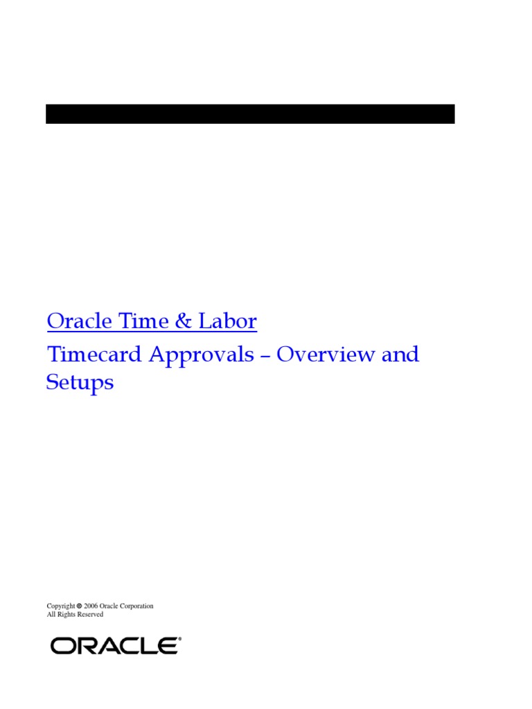 Approvals How To OTL | PDF | Oracle Database | Time