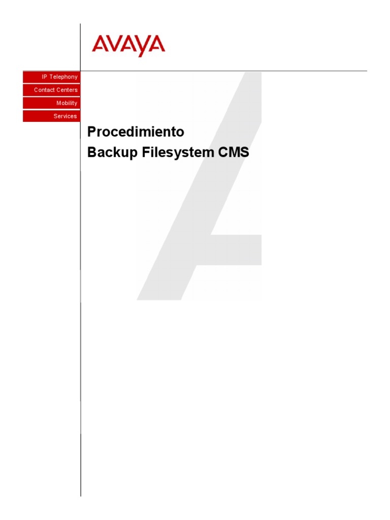 Procedimiento Backup Filesystem Cms Pdf Arquitectura De