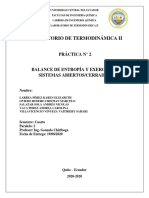 Practica 2 Grupo 6 Balance de Entropía y Exergía en Sistemas Abiertos