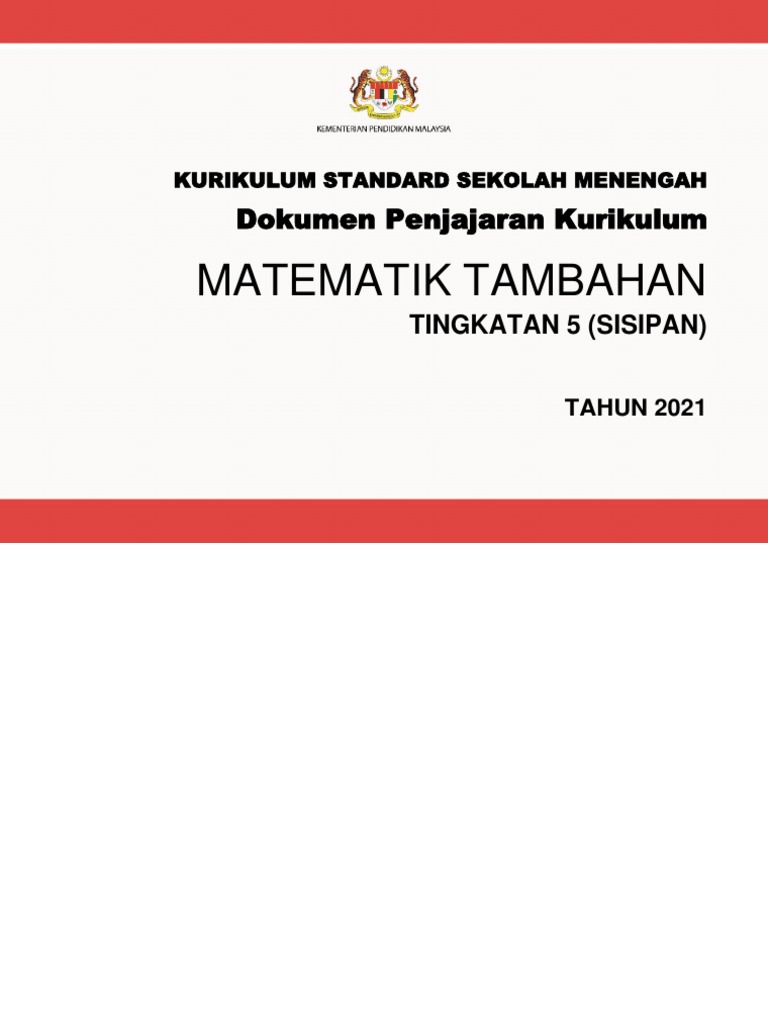 Dpk 2 0 Matematik Tambahan Ting 5 Sisipan Pdf