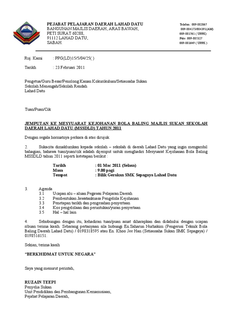 Cara Tulis Surat Rasmi Ketidakhadiran Ke Mesyuarat