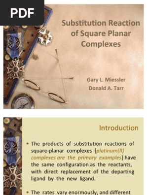Substitution Reaction Of Square Planar Plexes Pdf Coordination Plex Chemical Reactions