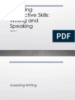 Assessing Productive Skills: Writing and Speaking Session 7