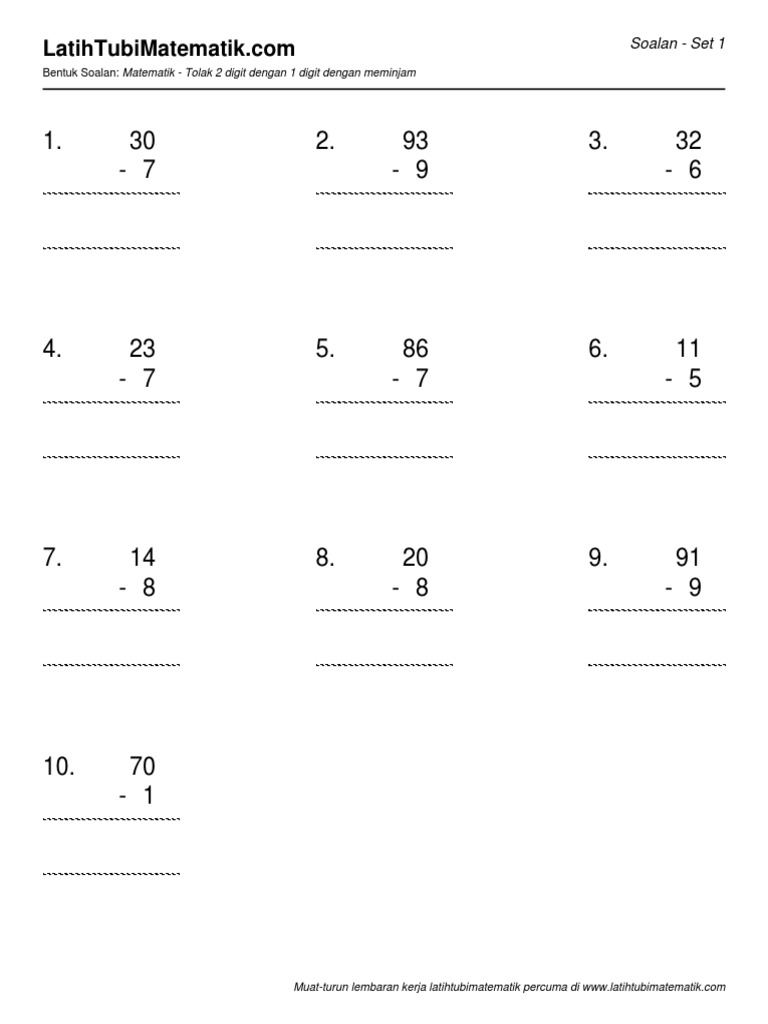 Tolak 2 Digit Dengan 1 Digit Pinjam Pdf