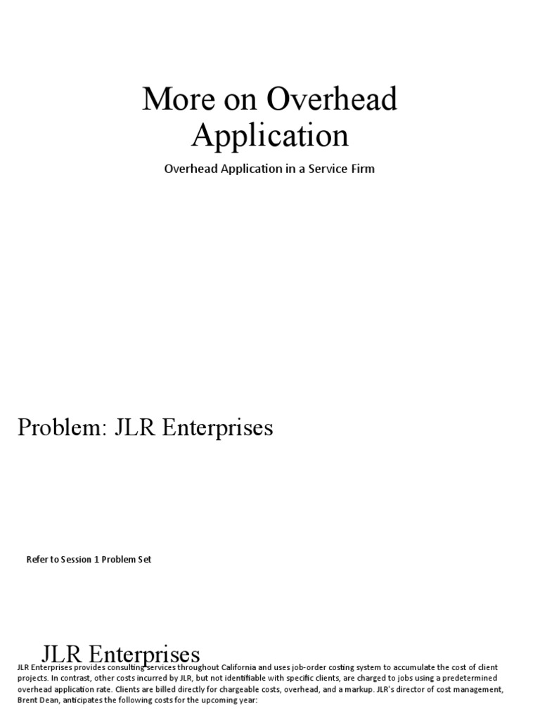 More On Overhead Application | PDF | Gross Margin | Cost