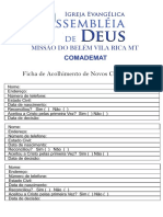 Ficha de Acolhimento de Novos Convertidos