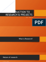 Introduction To Research & Projects: Prof - Thasni Ali