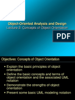 Object-Oriented Analysis and Design: Lecture 2: Concepts of Object Orientation