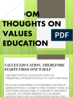 Random Thoughts On Values Education