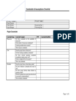 Constraints & Assumptions Checklist