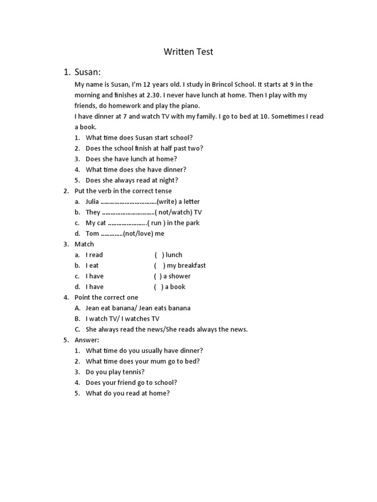 Written Test | PDF | Language Arts & Discipline
