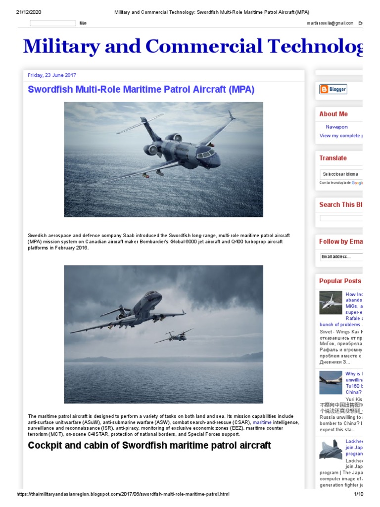 SAAB Swordfish MultiRole Maritime Patrol Aircraft (MPA) PDF
