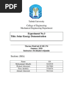 Experiment No.3 Title: Solar Energy Demonstration