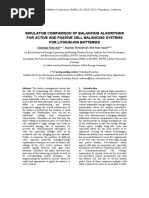 Simulative Comparison of Balancing Algorithms For Active and Passive Cell Balancing Systems For Lithium-Ion Batteries