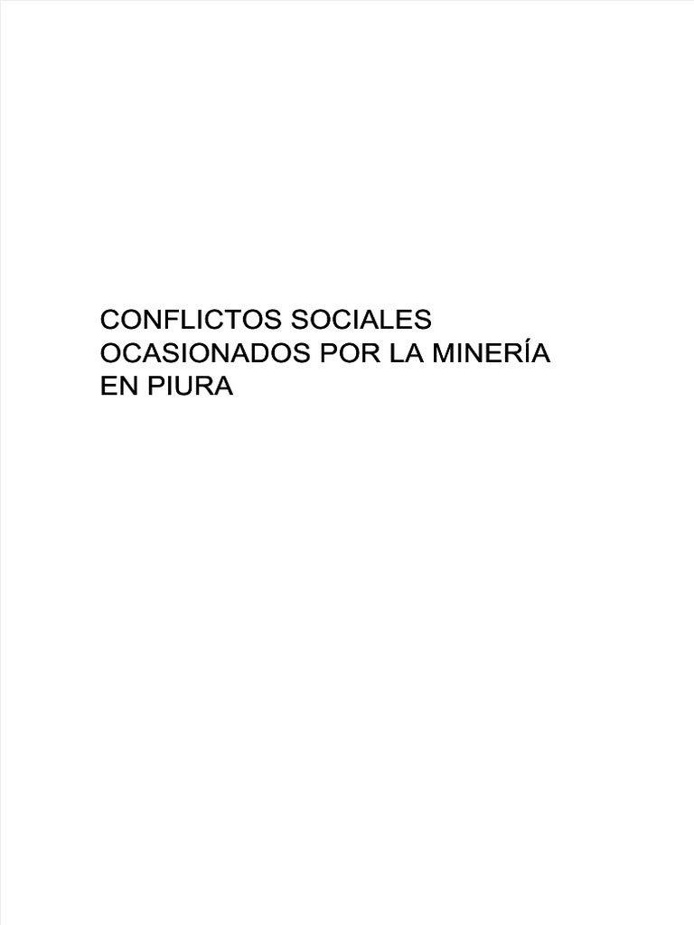 Conflictos Sociales por Minería en Piura | PDF | Minería | Perú