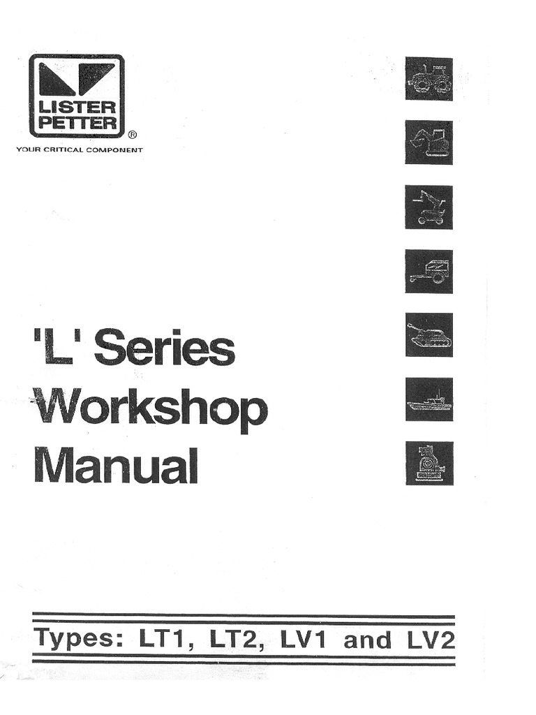 Lister Petter Lt1 Lt2 Lv1 Lv2 L Series Workshop Manual | PDF ...