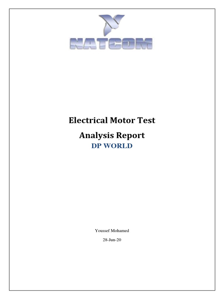 Electrical Motor Testing Analysis Report | PDF | Electric Motor ...