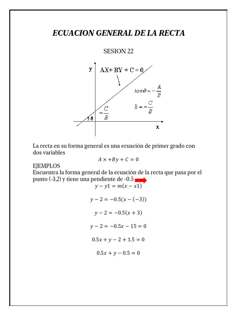 Ecuacion General de La Recta | PDF, image size:768x1024