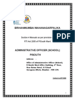 Brihanmumbai Mahanagarpalika: Section 4 Manuals As Per Provision of RTI Act 2005 of P/South Ward