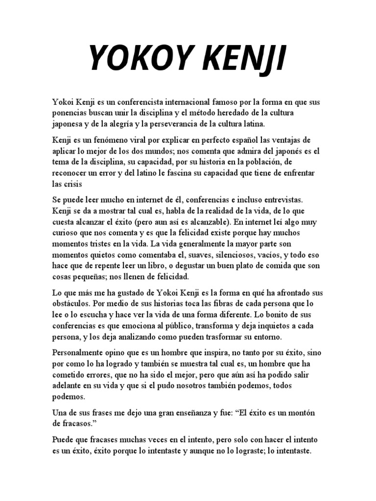Yokoy Kenji | PDF | Crecimiento personal y profesional | Relaciones ...
