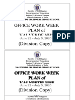 Office Work Week Plan of Valverde Nhs (Division Copy) : June 22 - July 3, 2020