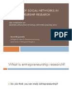The Role of Social Networks in Entrepreneurship Research