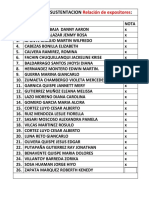 Taller Tesis II Sustentacion Relación de Expositores