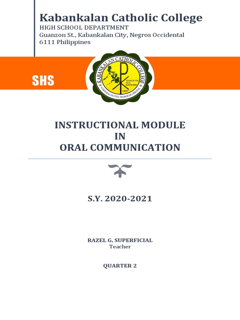 Learning Module 2 Oral Comm | PDF | Nonverbal Communication | Speech