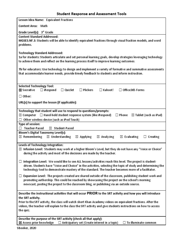 m07 Student Response Tools Lesson Idea Template | PDF | Educational ...