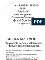 Restaurant Business Plan: Afroasia'