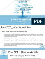 Concept Blue Word Tree Leadership Marketing or Business PowerPoint Templates Widescreen