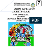 Learning Activity Sheets (Las) : Spa-Rondalla Rhythm and Instrument