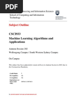 CSCI933 Machine Learning Algotithms and Applications