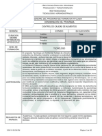 Estructura de Control de Calidad de Alimentos