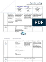 Apprentice Teaching: Lesson Plan Summary Template