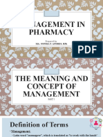 Management in Pharmacy
