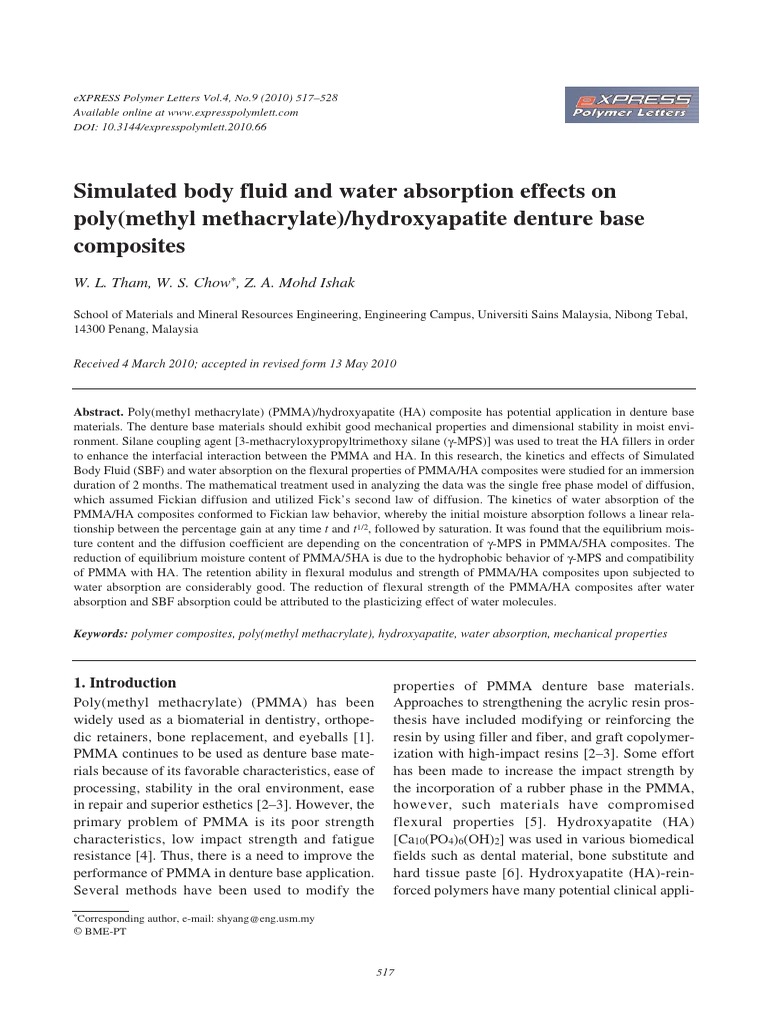 HAPMMA 02 Dental PDF Poly(Methyl Methacrylate) Composite Material