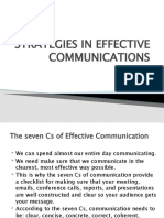 Strategies in Effective Communications