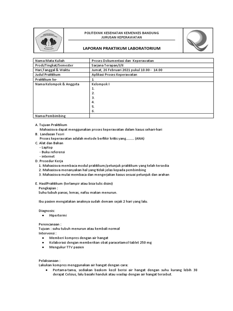 Contoh Laporan Praktikum | PDF