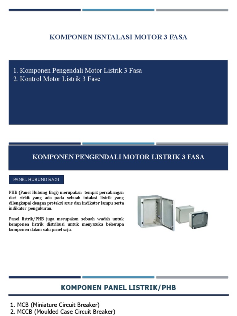 Komponen Panel Motor 3 Fasa dan Kontrol | PDF | Teknologi & Rekayasa
