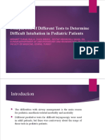 Comparison of Different Tests To Determine Difficult Intubation in Pediatric Patients